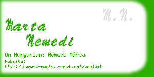 marta nemedi business card