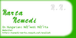 marta nemedi business card